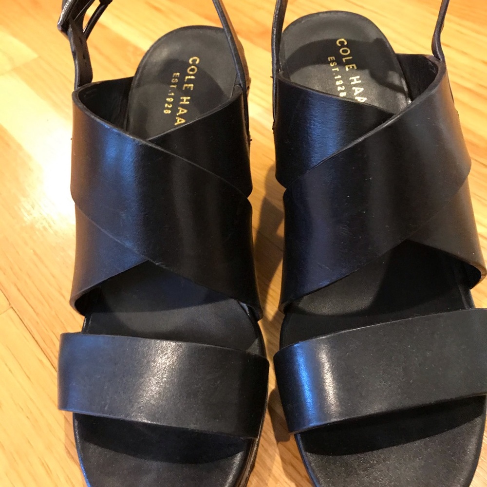 Cole Haan Black Leather Sandals